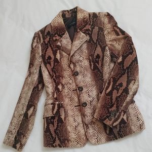 Javier Simorra brown reptile print blazer